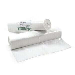 Afvalemmerzak 30L, Sterk HDPE, Wit gerecycled